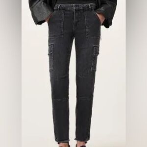 Allsaints Duran Grey or faded black cargo pants NWT $238 size 26